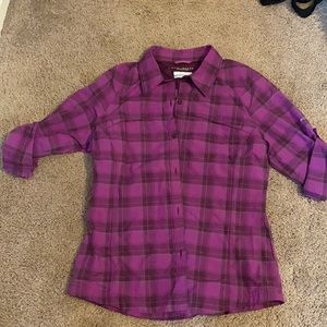 Purple Plaid Women's Button Down Shirt